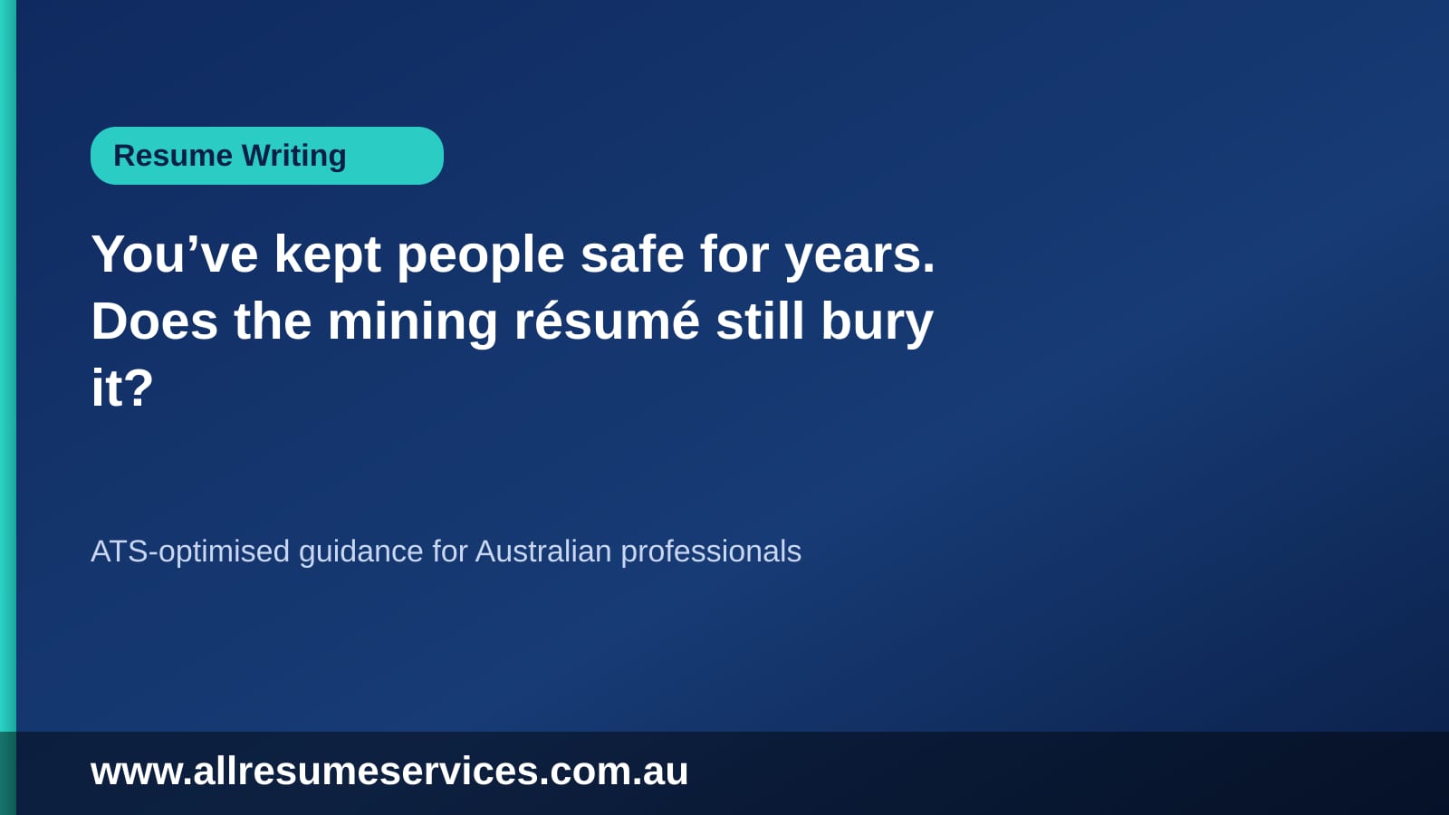 You’ve kept people safe for years. Does the mining résumé still bury it?
