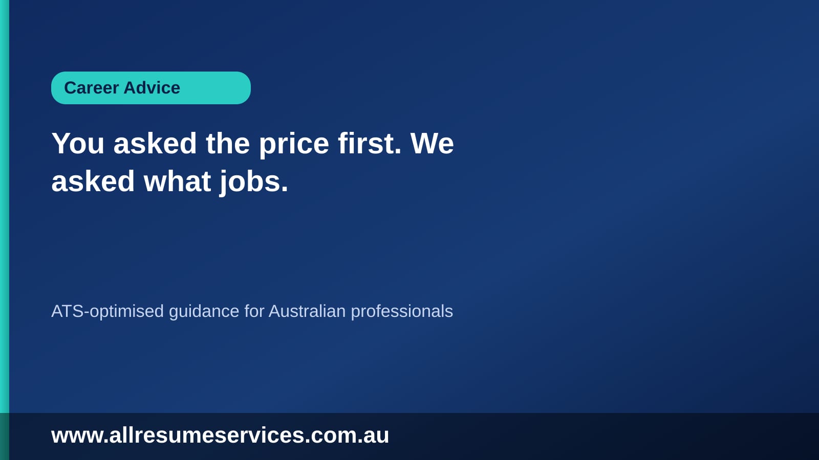 You asked the price first. We asked what jobs.