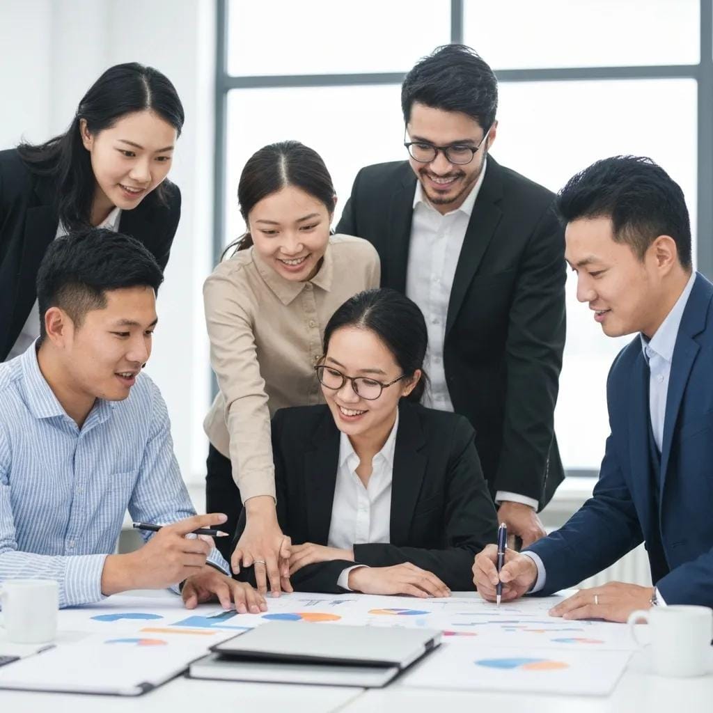 An individual confidently demonstrating their professional skills during a one-on-one interaction